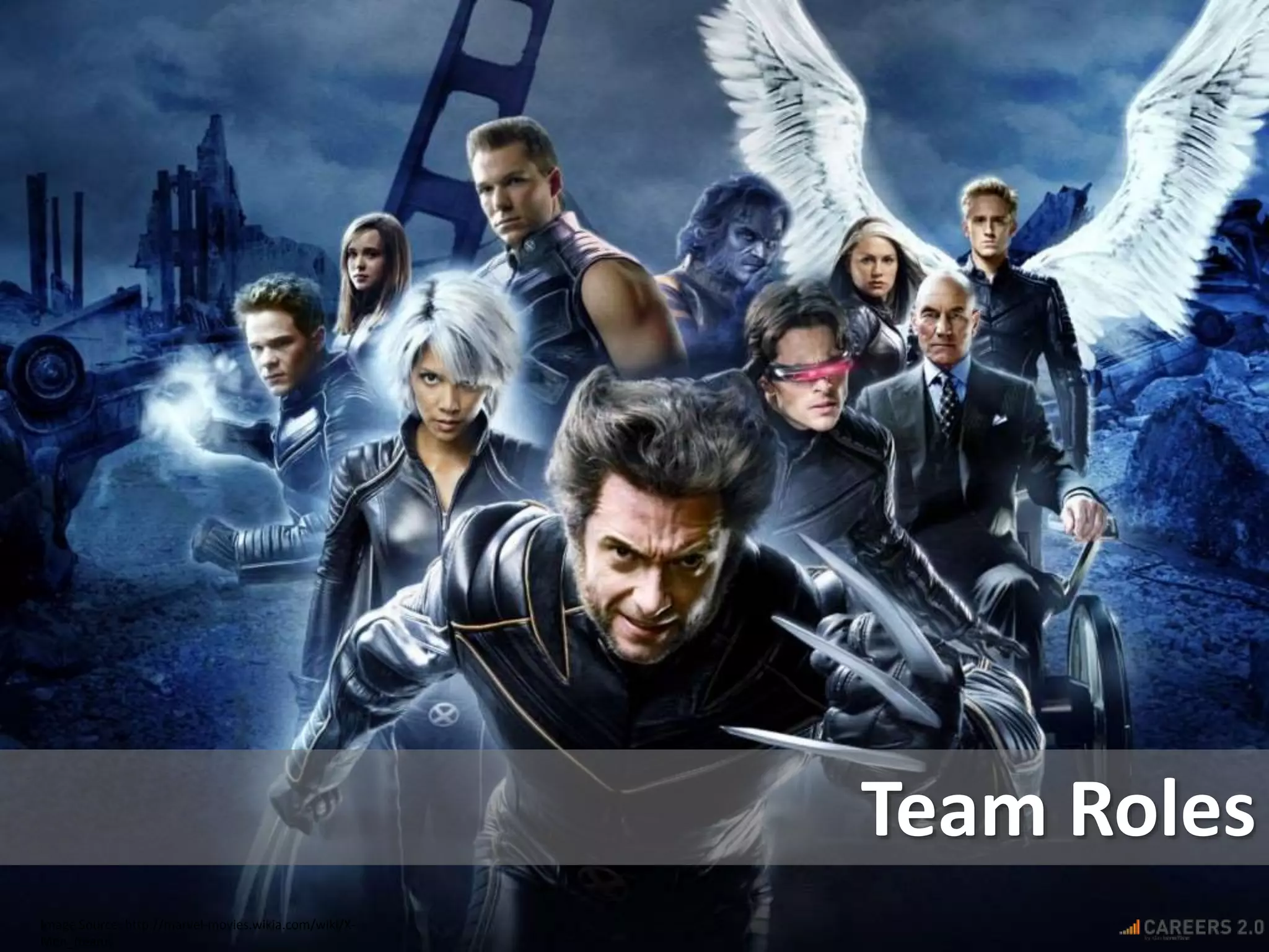 Image Source: http://marvel-movies.wikia.com/wiki/X-
Men_(team)
Team Roles
 