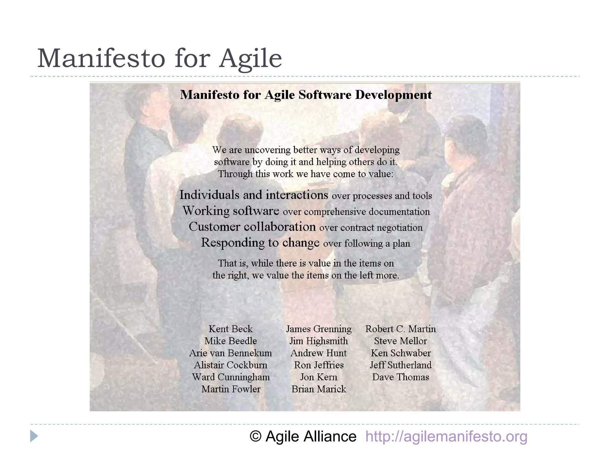 Manifesto for Agile © Agile Alliance  http://agilemanifesto.org 