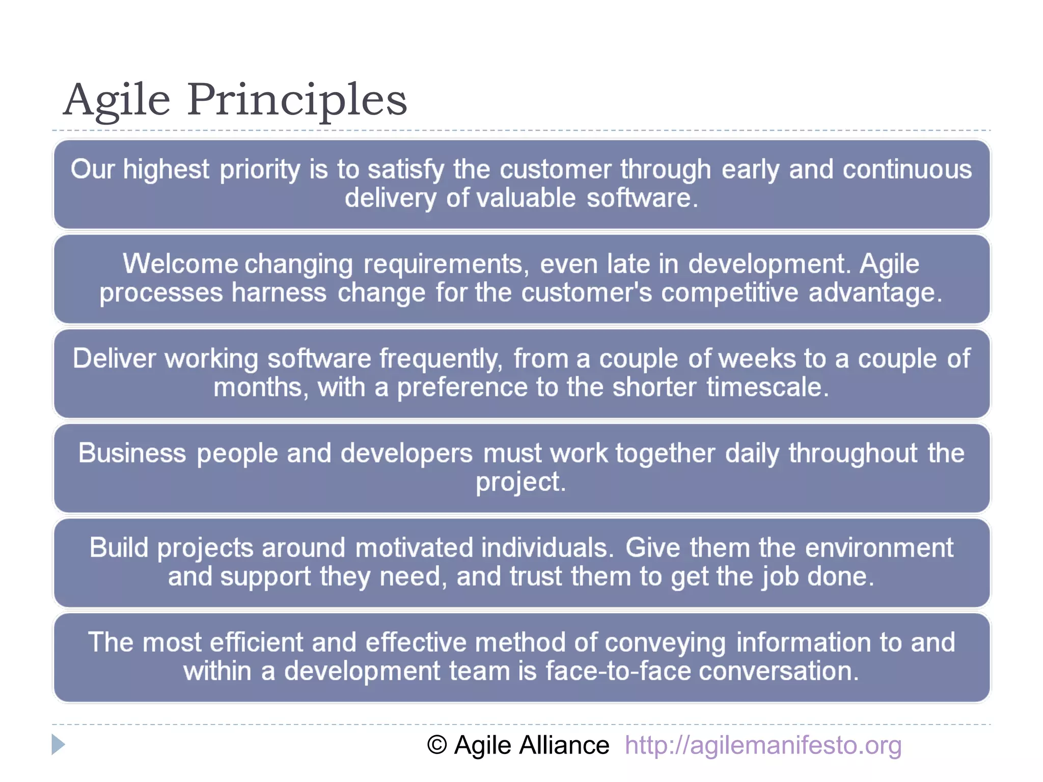 Agile Principles © Agile Alliance  http://agilemanifesto.org 