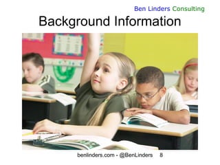 benlinders.com - @BenLinders 8
Ben Linders Consulting
Background Information
 
