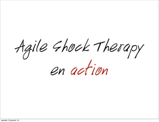 Agile Shock Therapy
                       en action

mardi 15 janvier 13
 