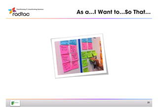 As a…I Want to…So That…




                     23
 