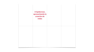 A Spiderman,
aprovechando la
creación de
redes
 