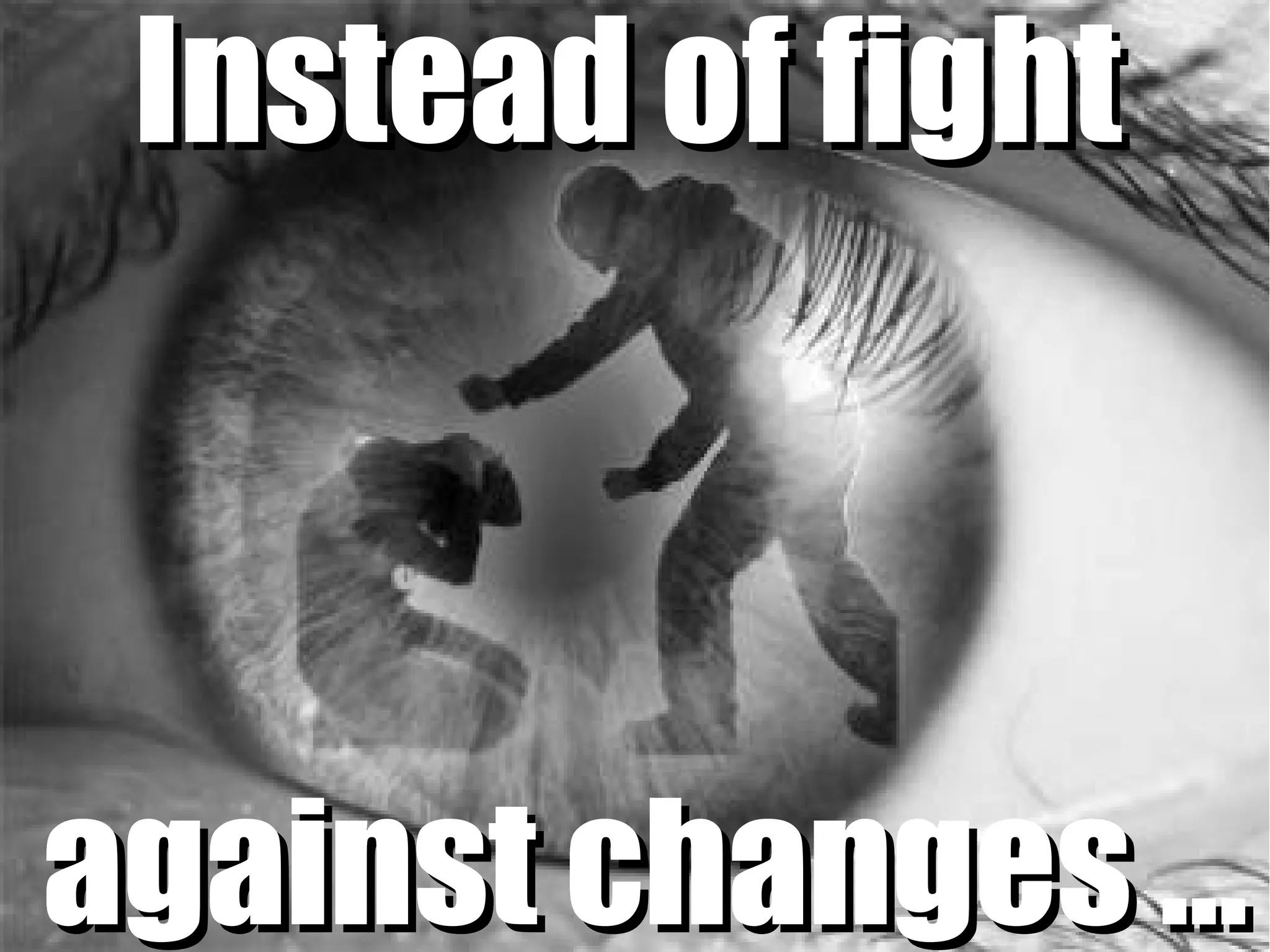 Instead of fight



against changes ...
 