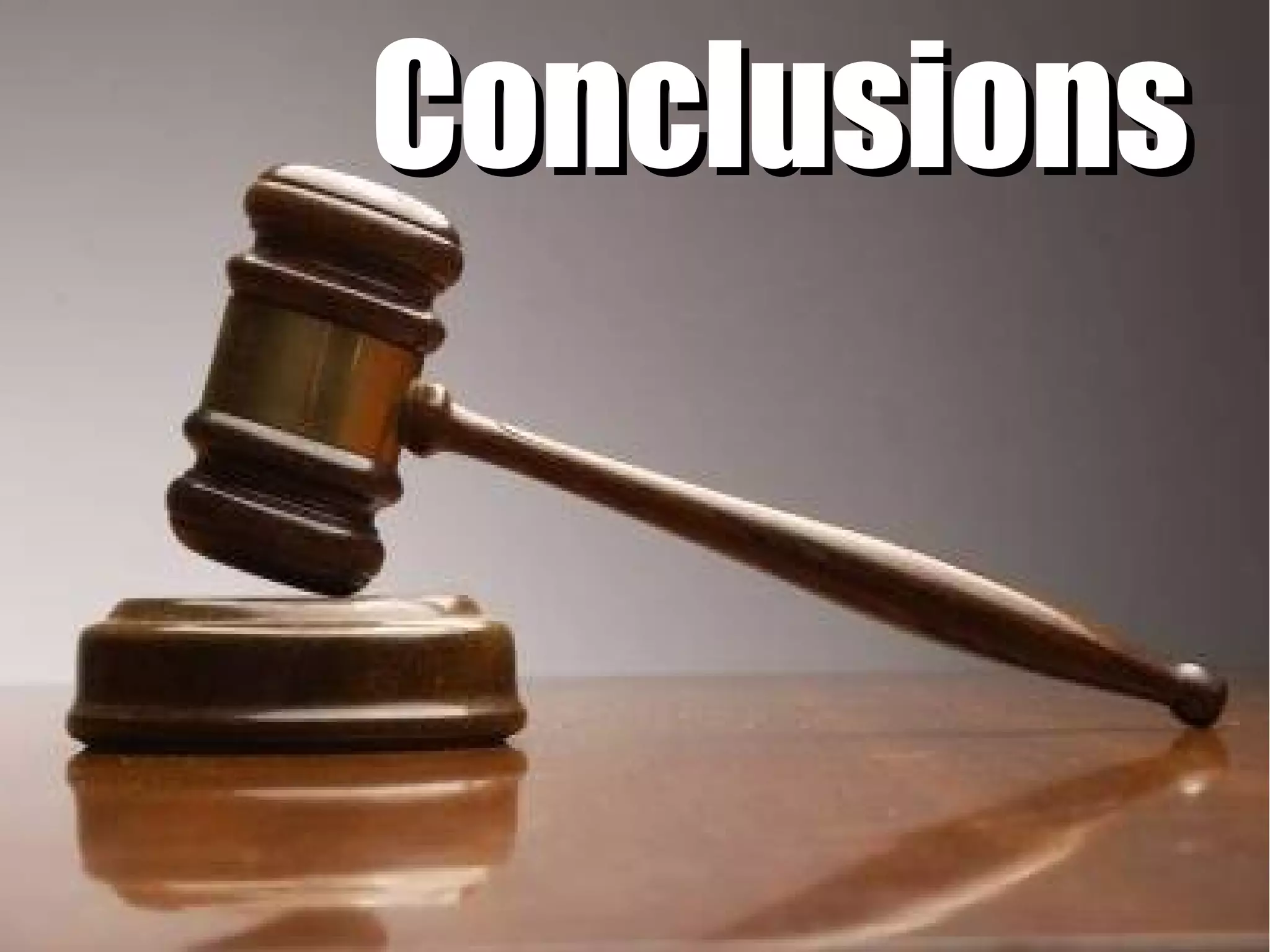 Conclusions
 