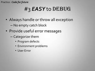 #2 EASY to TestQuery – command separationMake query code has no side-effect (it’s easy to test now)Small classOne method one purposePractice : Code for future