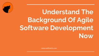 Understand The
Background Of Agile
Software Development
Now
www.wolfmatrix.com
 