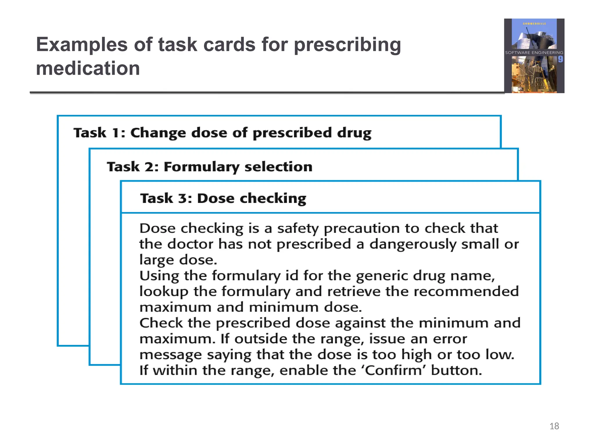 Examples of task cards for prescribing medication 18 