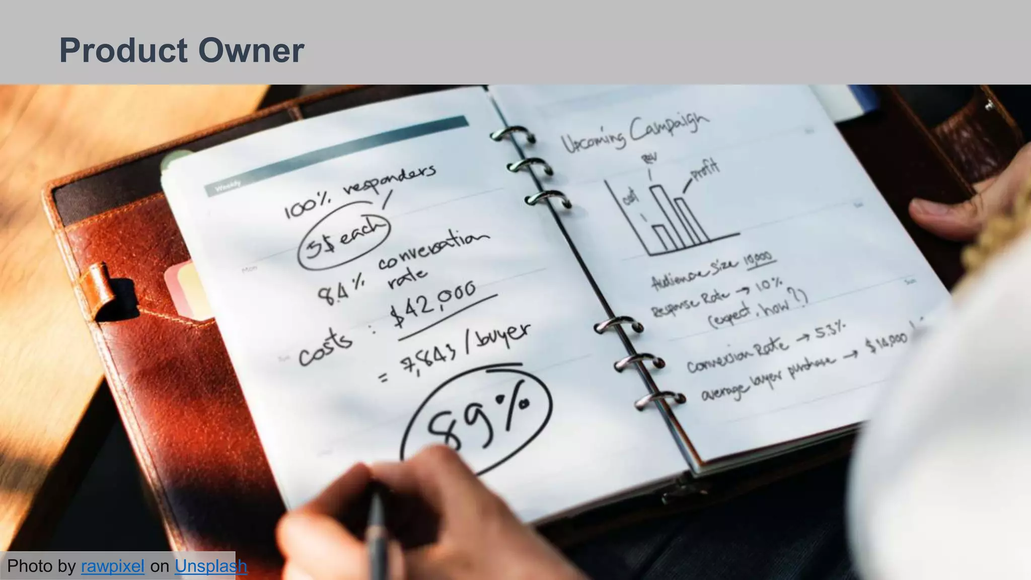 Heading here
26/09/2018
Product Owner
Photo by rawpixel on Unsplash
 