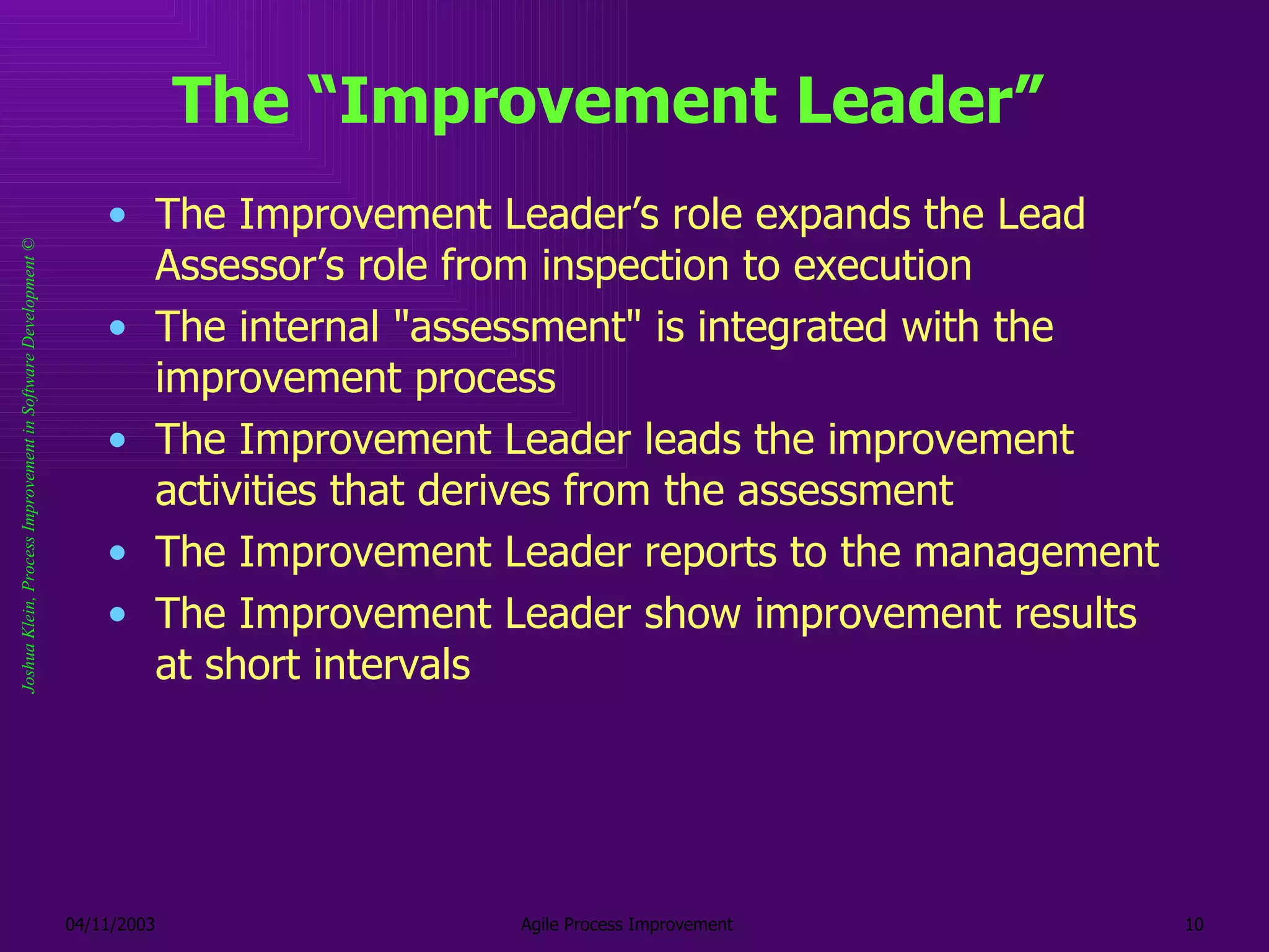 Agile Software Process Improvement PPT Agile software process improvement ppt