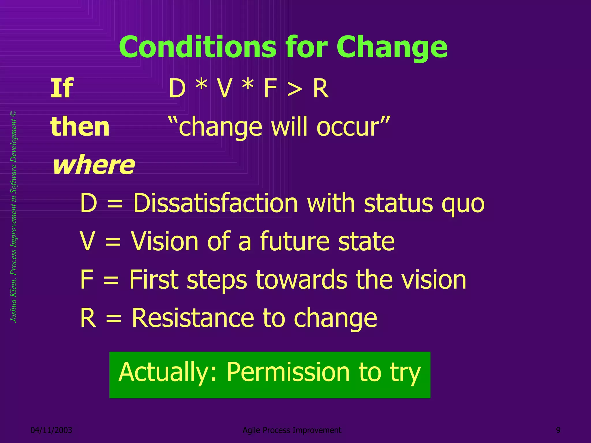 Agile Software Process Improvement PPT Agile software process improvement ppt