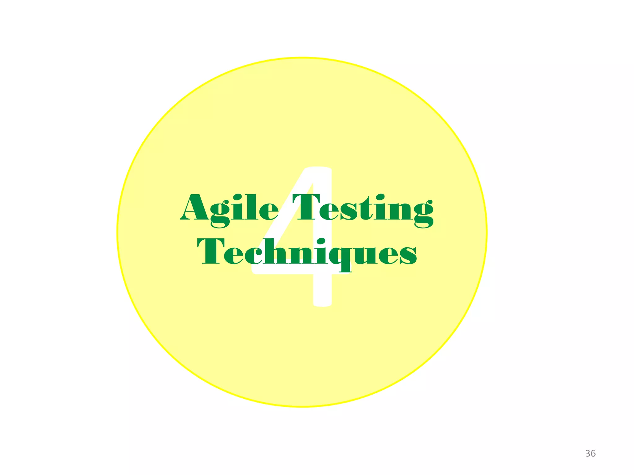 Agile Testing
 Techniques



                36
 