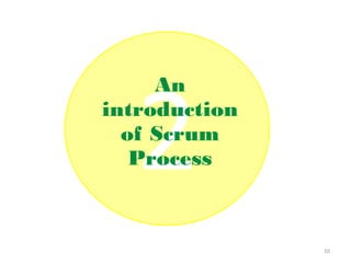 An
introduction
  of Scrum
   Process



               10
 