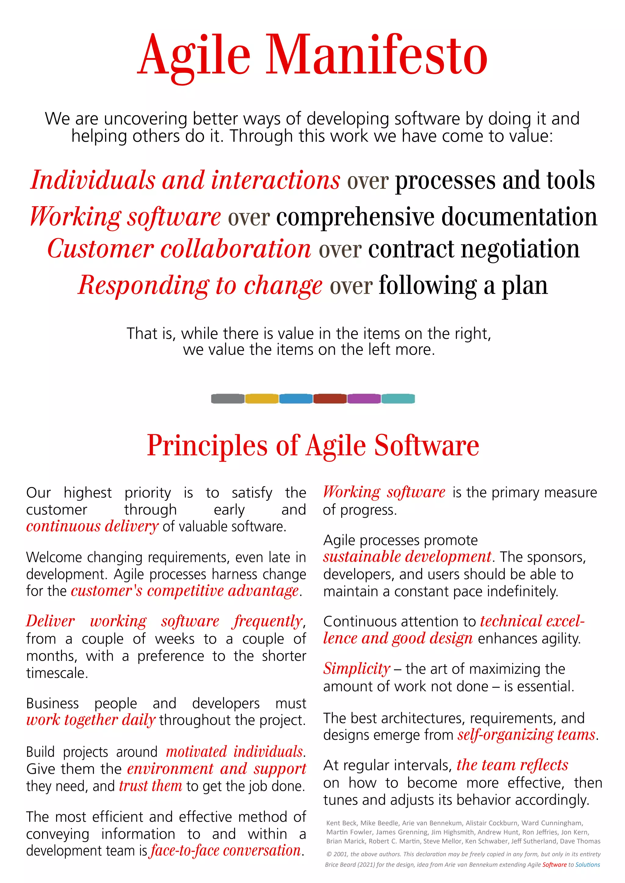 Agile Solutions Manifesto