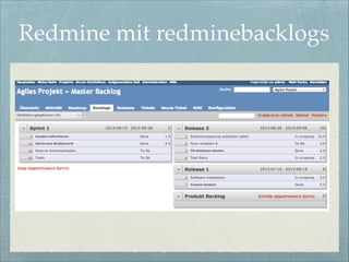 Redmine mit redminebacklogs

 
