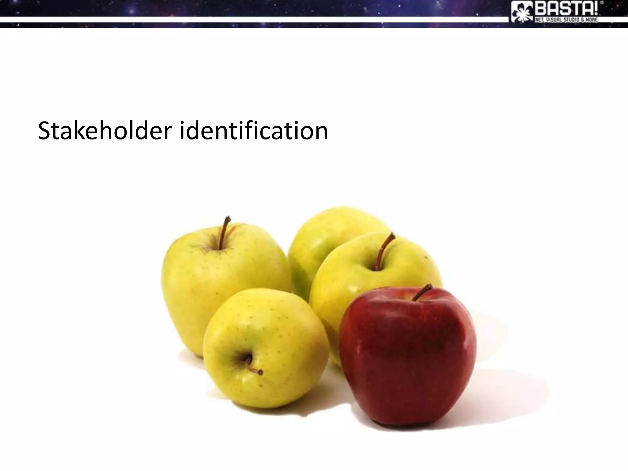 Stakeholder identification
 