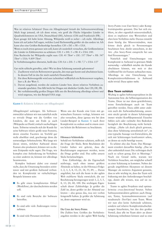 schwerpunkt

Was ist relatives Schätzen? Dazu ein Alltagsbeispiel fernab der Softwareentwicklung:
Mich fragt jemand, ob ich denn wisse, wie groß die Fläche folgenden Länder in
Quadratkilometern ist: USA, Deutschland (DE), Schweiz (CH) und Frankreich (FR).
Kurz gesagt: Ich habe keine Ahnung, Wikipedia weiß es sicher – ich nicht. Allerdings
kann ich auf jeden Fall sagen, welches Land flächenmäßig größer als das andere ist. Ich
kann also eine Größen-Reihenfolge herstellen: CH < DE < FR < USA.
Wenn es noch etwas genauer sein soll, kann ich zusätzlich versuchen, die Größenrelation
der Länder in Zahlenwerten zu schätzen: CH: 1 < DE: 5 < FR: 8 < USA: 100.
Eine Recherche bei Wikipedia ergibt nun: CH: 41 Tkm² < DE: 357 Tkm² < FR: 547
Tkm² < USA: 9.809 Tkm².
In Verhältnisangaben übersetzt, heißt das: CH: 0,6 < DE: 5 < FR: 7,7 < USA: 137
Gar nicht schlecht getroffen, oder? Wie ist diese Schätzung zustande gekommen?
1. Zuallererst wird ein Referenzwert gesucht, den man gut kennt und abschätzen kann.
In diesem Fall ist das für mich natürlich Deutschland.
2. Für diese Referenzgröße wird nun (scheinbar) willkürlich ein Referenzwert vergeben,
hier z. B. der Wert 5.
3. Davon ausgehend, werden die anderen Länder bzw. deren relatives Verhältnis zueinander geschätzt. Das fällt leicht bei Dingen mit ähnlicher Größe, hier CH, DE, FR.
4. Bei verhältnismäßig großen Dingen fällt uns die Beschätzung allerdings schwer und
wird ungenau, wie das Beispiel USA zeigt.

Kasten 1: Relatives Schätzen: ein Alltagsbeispiel.
Alltagsbeispiel aufzeigen. Als Softwareentwickler schätzen wir nun natürlich nicht
so triviale Dinge wie die Größen von
Ländern, die man am Ende ja auch
(Wikipedia sei Dank) einfach nachschlagen
kann. Teilweise wünscht sich der Kunde für
seine Software relativ große neue Features,
deren einzelne Facetten im Vorfeld gar
nicht absehbar sind, geschweige denn die
notwendigen Arbeitsschritte. Wie lange wir
daran sitzen, welchen Aufwand dieses
Feature also produziert, können wir zu diesem Zeitpunkt nicht sagen. Die Frage, wie
komplex eine Anforderung im Verhältnis
zu einer anderen ist, können wir allerdings
beantworten.
Komplex bedeutet dabei erst einmal
nicht, dass die Umsetzung besonders zeitintensiv und mit großem Aufwand verbunden ist. Komplexität ist vielschichtiger.
Beispiele könnten sein:
n Es gibt einen komplizierten Ablauf
(Workflow), der durchschritten werden
soll.
n Es sind viele Bereiche der Software
betroffen.
n Es sind sehr viele Änderungen vorzunehmen.
n Es sind viele Personen involviert.

48

49

Wenn uns der Kunde eine Liste mit gewünschten Features vorlegt, könnten wir
also versuchen, diese (genau wie bei dem
Länder-Beispiel in Kasten 1) nach ihrer
Komplexität zu ordnen und in einem zweiten Schritt die Relationen zu beschätzen.

Fibonacci-Schätzskala
Sobald wir Verhältnisse schätzen, stellt sich
die Frage der Skala. Beim Beschätzen der
Länder haben wir gelernt, dass die
Beschätzungen ungenauer werden, wenn
die Dinge größer sind. Das sollte unsere
Skala berücksichtigen.
Eine Zahlenfolge, die die Eigenschaft
mitbringt, nach oben immer größere
Abstände zu haben, ist die Fibonacci-Folge:
1, 2, 3, 5, 8, 13, 21, 34, 55, 89, … Daran
angelehnt, hat sich die heute in der agilen
Welt etablierte Skala entwickelt, die zur
Beschätzung herangezogen wird: 1, 2, 3, 5,
8, 13, 20, 40, 100. Die wichtigste Eigenschaft dieser Zahlenfolge: Je größer die
Zahl ist, desto größer ist der Abstand zur
letzten – also genau das, was wir vorhin
festgestellt haben: Je größer die Schätzung
ist, desto ungenauer wird sie.

Die Crux der Story-Points
Die Zahlen bzw. Größen der Verhältnisangaben werden in der agilen Welt häufig

Story-Points (von User-Story) oder Komplexitätspunkte genannt. Das hat sich etabliert, ist aber eigentlich missverständlich,
denn es impliziert eine Werteinheit und
eben kein Verhältnis mehr. Daraus entsteht
dann häufig das Missverständnis, man
könne doch gleich in Personentagen
beschätzen bzw. direkt umrechnen, in der
Art: „Ein Story-Point entspricht bei uns
fünf Personentagen.”
Natürlich sind Umrechnungen von
Komplexität in Aufwand in gewissen Maße
notwendig – schließlich möchte der Kunde
abschätzen können, wie weit er den
Geldbeutel für ein Feature aufmachen muss.
Allerdings ist eine Umrechnung von
Komplexitätsverhältnissen in Aufwand
nicht trivial. Dazu später mehr.

Das Team schätzt
Wichtig in agilen Softwareprojekten ist die
Autonomie bzw. die Selbstorganisation des
Teams. Diese ist nur dann gewährleistet,
wenn Entscheidungen auch im Team
getroffen werden. Dazu zählt unter anderem auch die Aufwandsschätzung, ansonsten steckt gerade in diesen Schätzungen
immer wieder Konfliktpotenzial: Einzelne
fühlen sich oder vielmehr ihre Bedenken
bezüglich der Beschätzung nicht berücksichtigt. „Habe ich doch gleich gewusst,
dass diese Schätzung unrealistisch ist“, ist
eine typische Aussage von Entwicklern, die
sich mit Schätzungen konfrontiert sehen,
an denen sie nicht beteiligt waren.
Es schätzt also das Team. Das Management erwidert daraufhin häufig: „Das ist
aber unheimlich teuer. Die verbringen doch
auch so schon genug Zeit in Meetings.”
Noch ein Grund mehr, warum wir
Verfahren brauchen, um möglichst schnell
zu einer Schätzung zu kommen. Neben der
gerade angeführten Akzeptanz sei diesem
Manager als weiteres Argument genannt,
dass es sehr wichtig ist, dass das Team sich
frühzeitig mit den Anforderungen beschäftigt, damit alle wissen, was auf sie zukommt.
Teams in agilen Projekten sind optimalerweise cross-functional besetzt. Neben
Softwareentwicklern gehören auch Designer, Tester, Systemadministratoren (auf
neudeutsch: DevOps) zum Team. Wenn
wir nun also keine Aufwände schätzen,
sondern auf relative Komplexitätsabschätzungen hinarbeiten, hat das den großen
Vorteil, dass alle im Team aktiv an dieser
Schätzung teilnehmen können und so eine

 