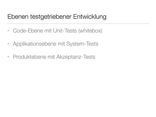 Given
• Zustand der „Welt“ vor der zu testenden Aktion
• Setup, Parameter etc.
• Vorbedingungen (fail early)
• Vergangenheitsform
• Passiv
• Werte, nicht Aktionen
15
 