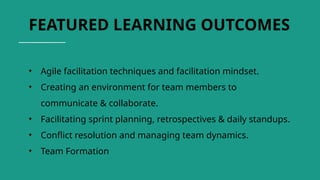 Agile Facilitation and Team Management for Software teams and more | PPTX