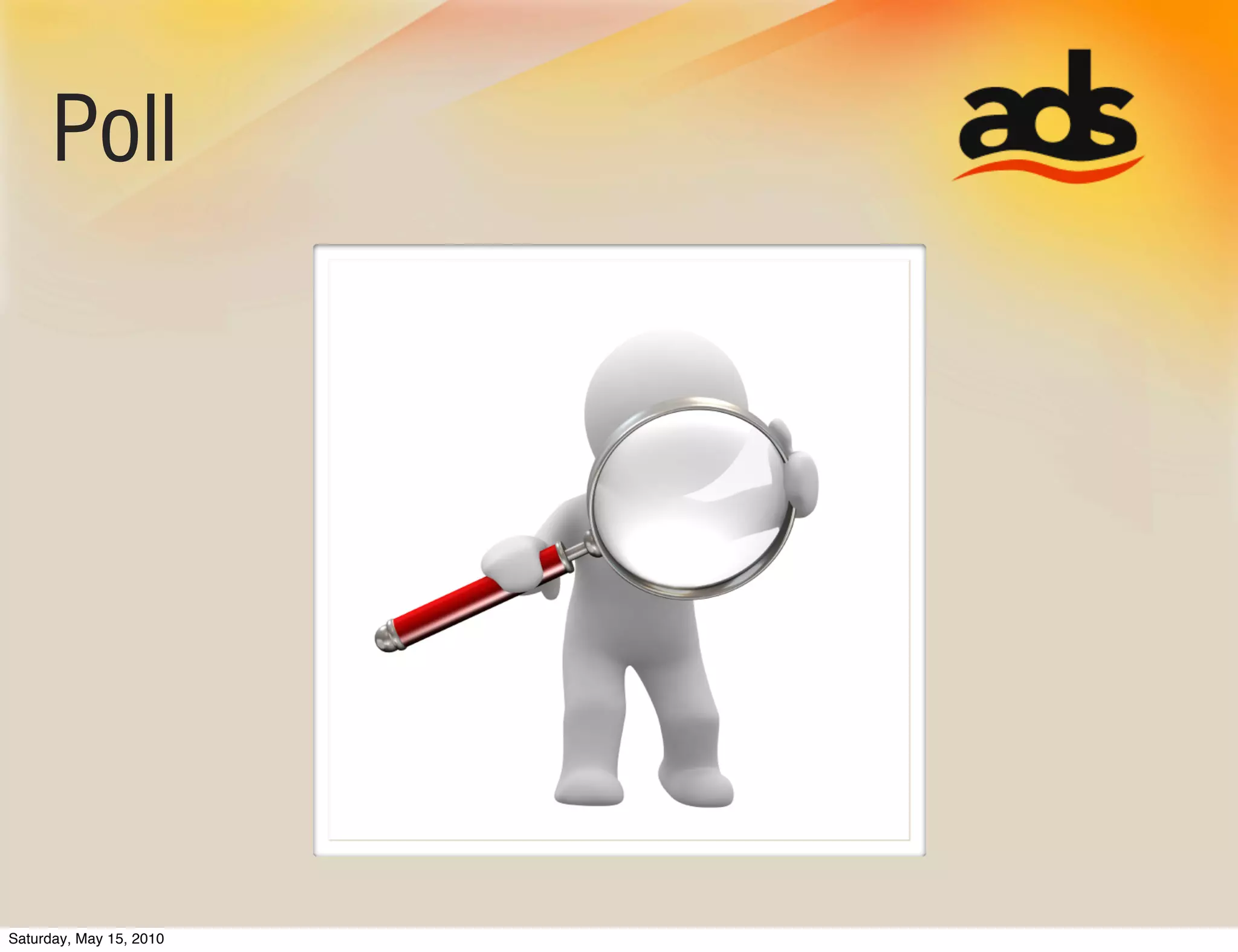 Poll




Saturday, May 15, 2010
 