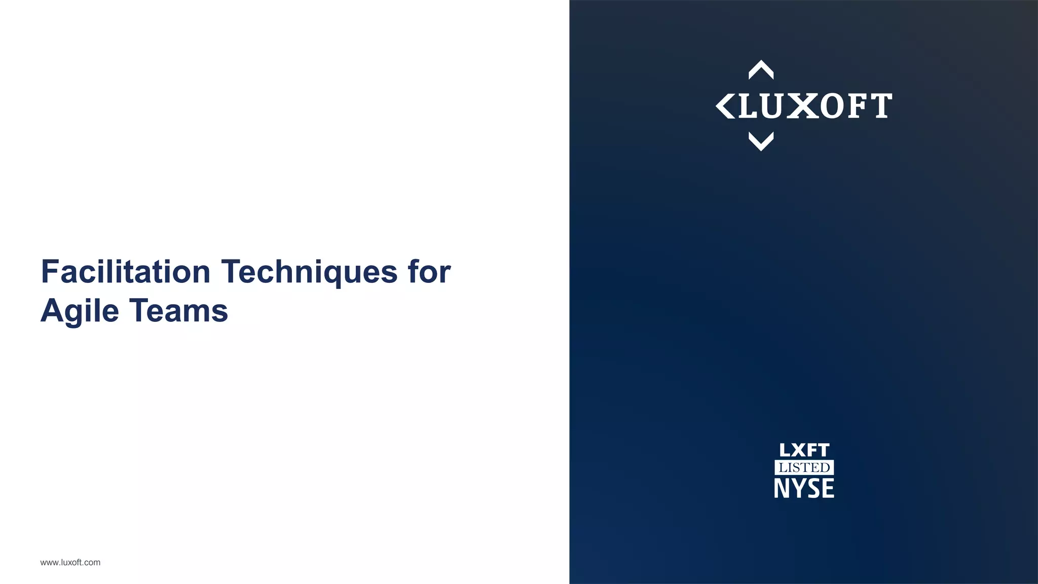 Facilitation Techniques for Agile Teams | PPTX