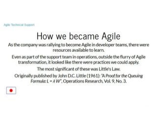 Agile Technical Support - Presentation Excerpts