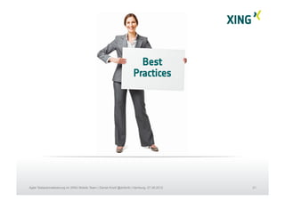 21Agile Testautomatisierung im XING Mobile Team | Daniel Knott @dnlkntt | Hamburg, 07.09.2012
Best
Practices
 