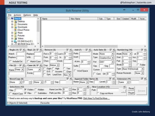 AGILE TESTING @fadistephan | kaizenko.com
Credit: John Bellomy
 