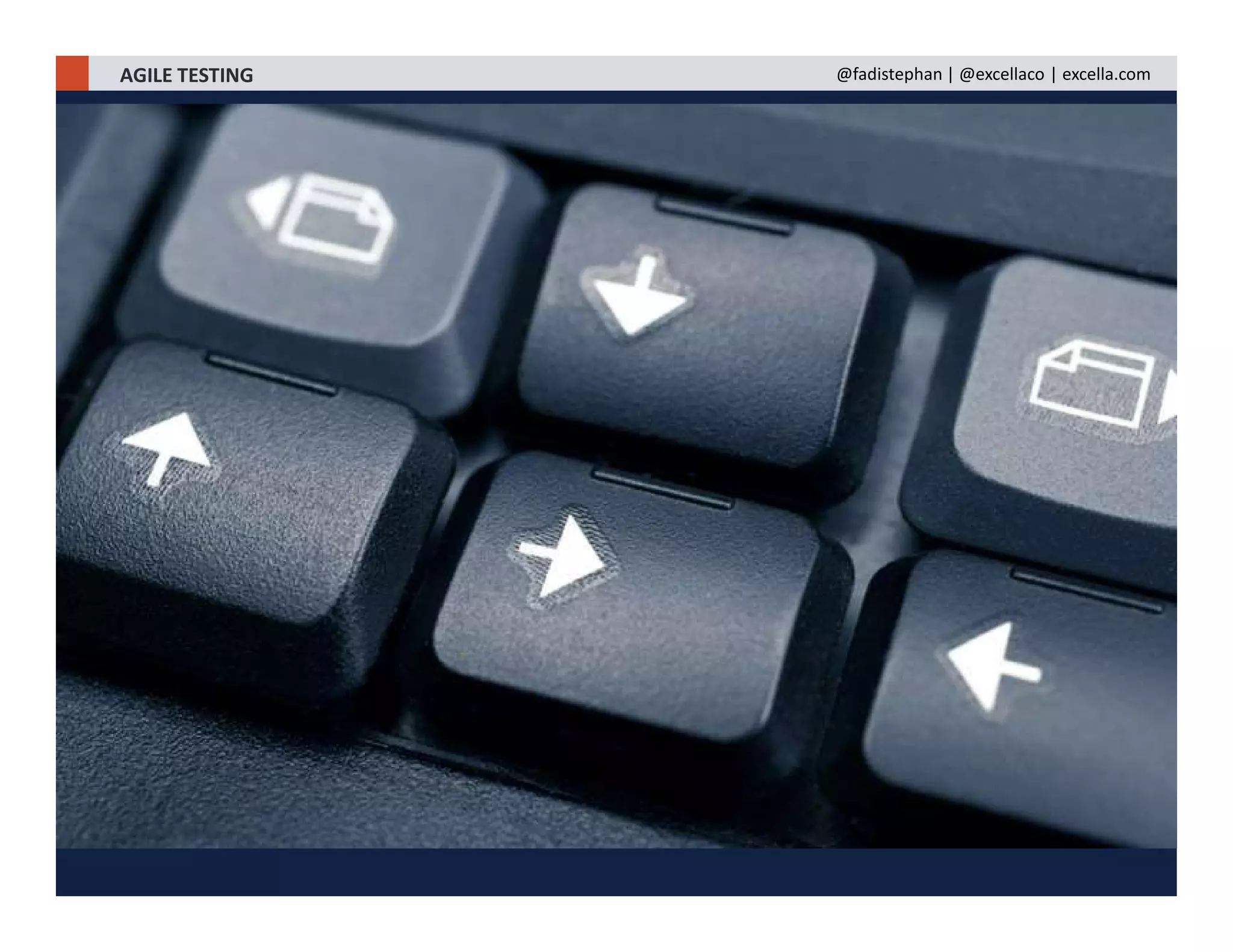 AGILE TESTING @fadistephan | @excellaco | excella.com
 