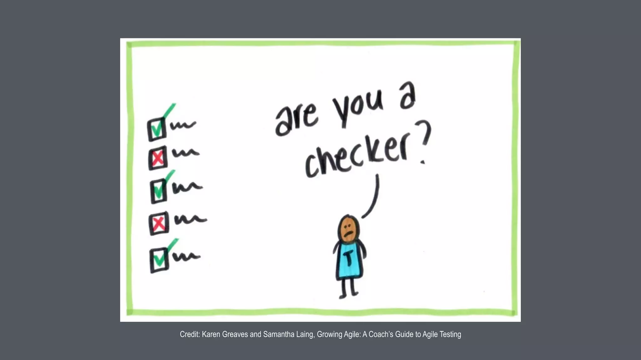 Credit: Jon Bach, “The Freedom Scale”
Exploratory Testing
* don’t pre-design tests as
if everything is certain
* reduce cost of
documentation to absolute
minimum
 
