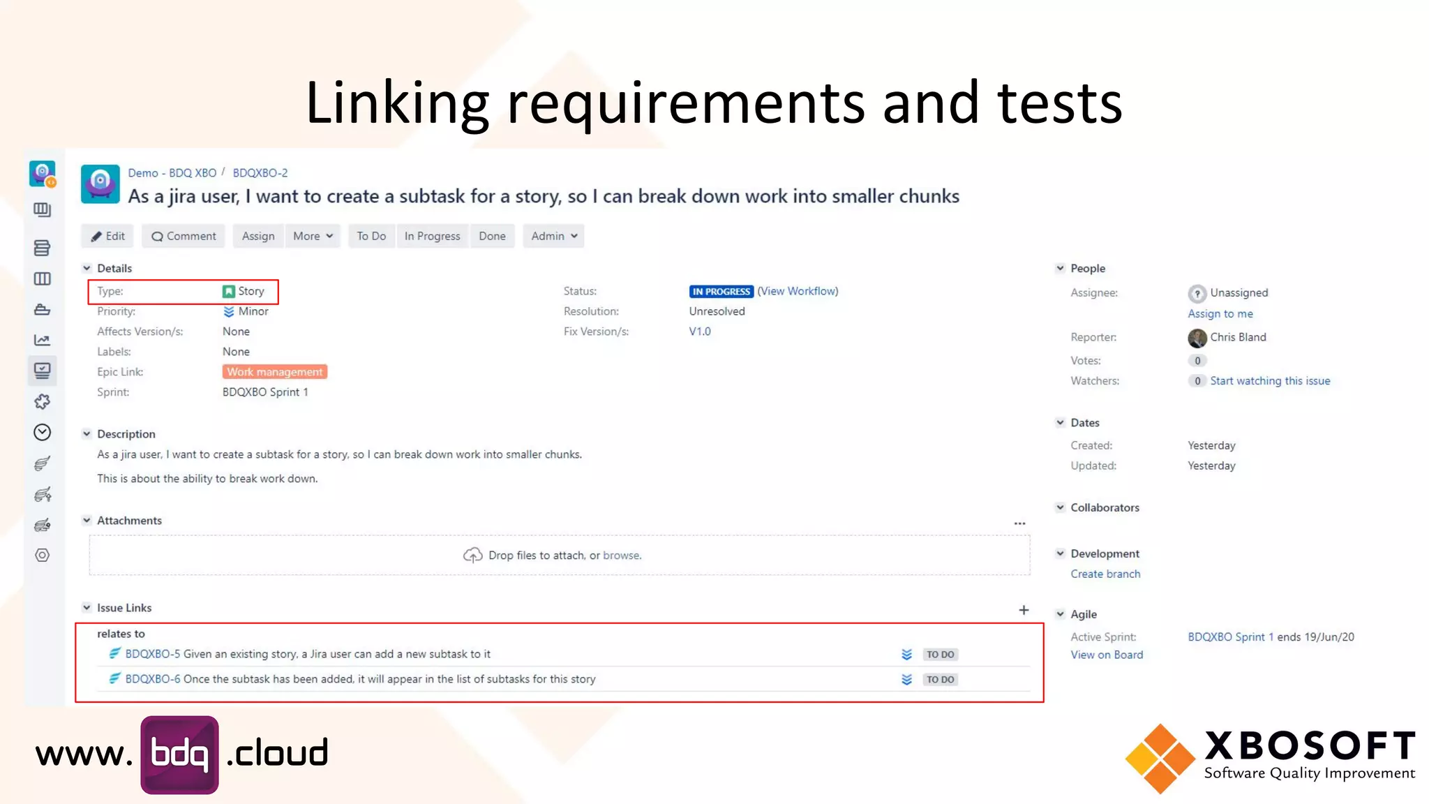 Linking requirements and tests
 