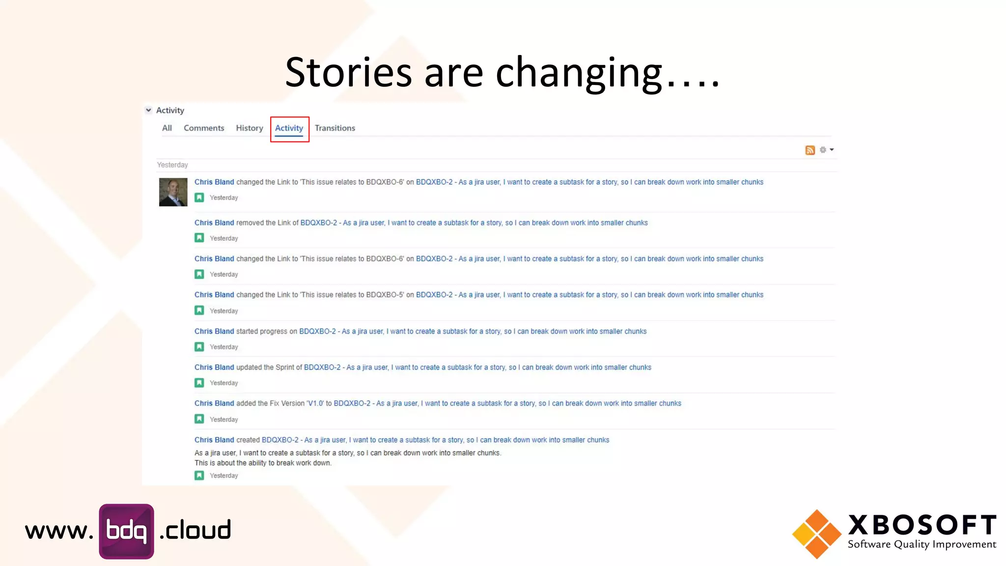 Stories are changing….
 