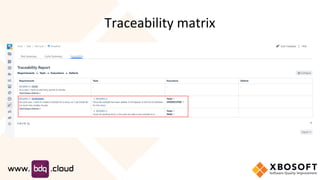 Traceability matrix
 