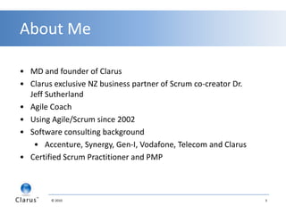 About Me <br /><ul><li>MD and founder of Clarus