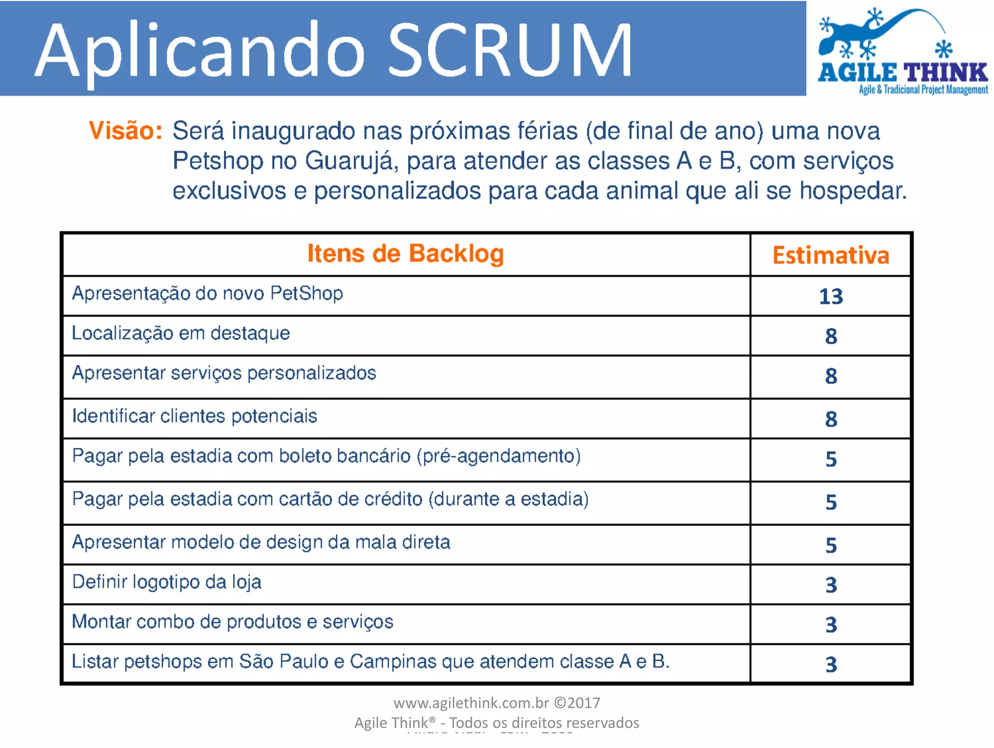 www.agilethink.com.br ©2017
Agile Think® - Todos os direitos reservados
 