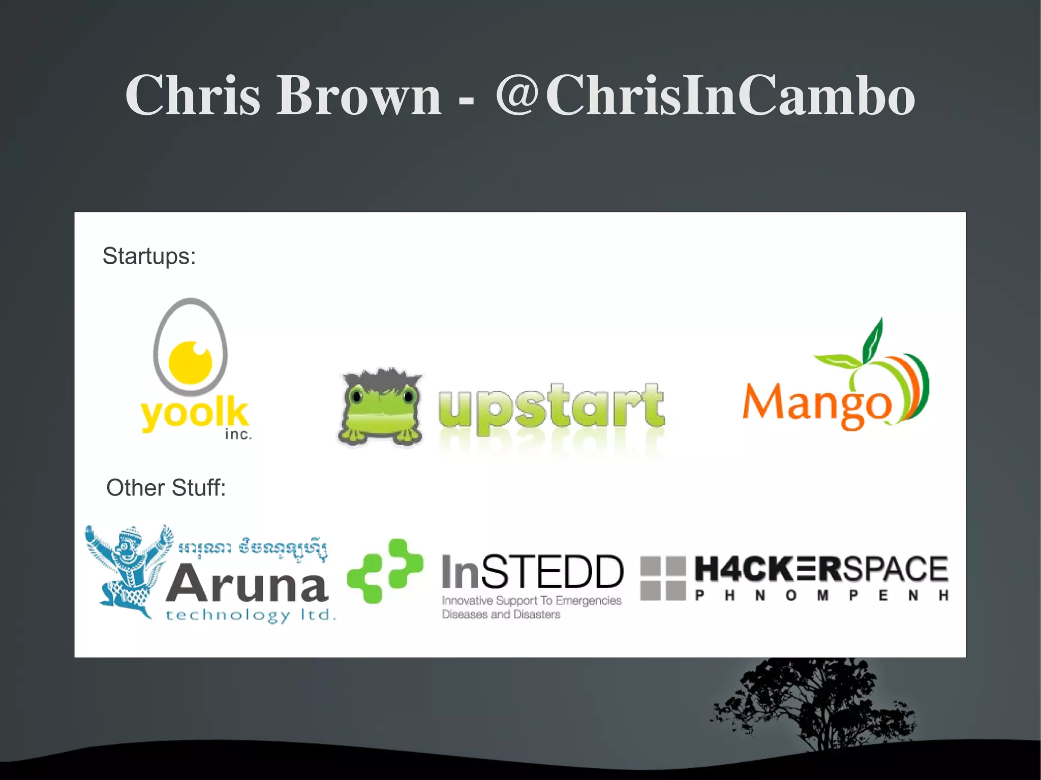 Chris Brown ­ @ChrisInCambo

Startups:




Other Stuff:




                
 