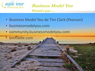 Business Model You 
Premier pas… 
•Business Model You de Tim Clark (Pearson) 
•businessmodelyou.com 
•community.businessmodelyou.com 
•bmfiddle.com  