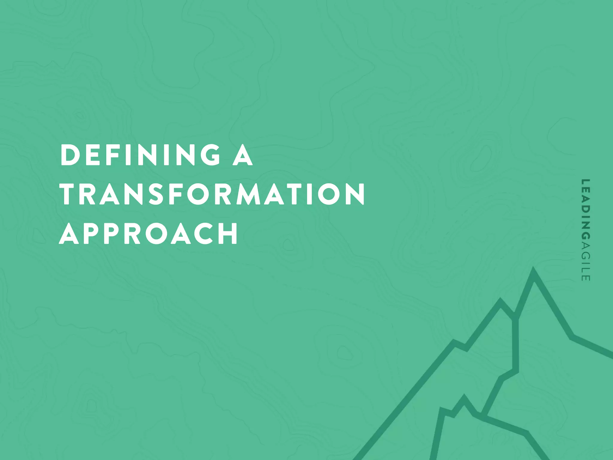 DEFINING A
TRANSFORMATION
APPROACH
 