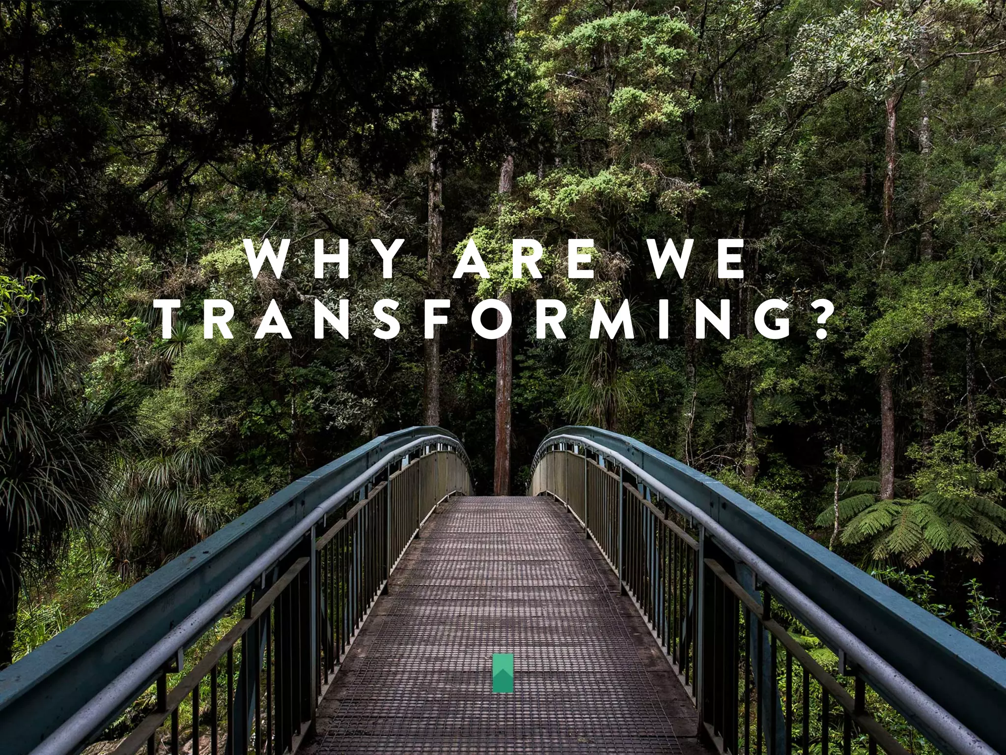 W H Y A R E W E
T R A N S F O R M I N G ?
 