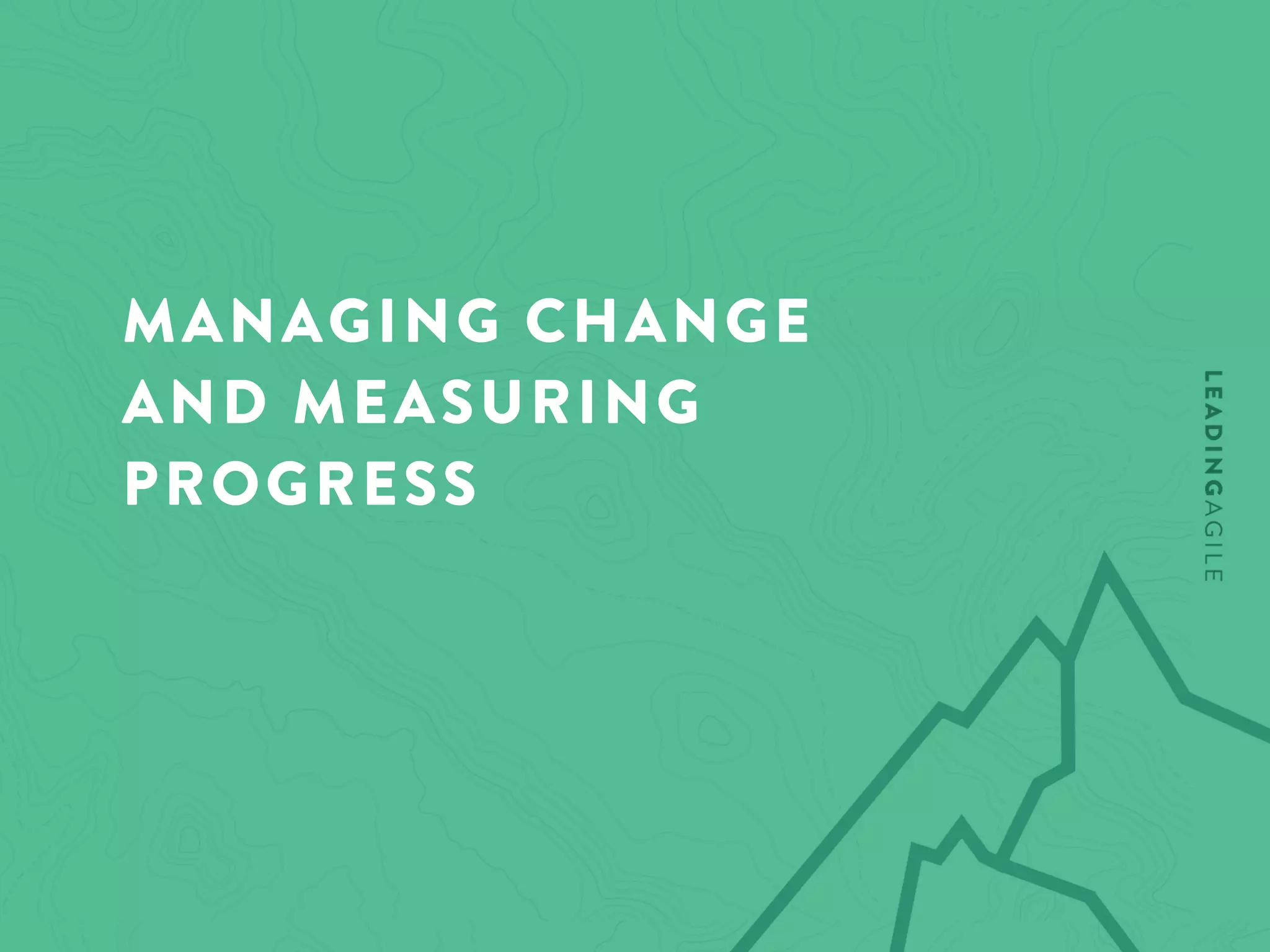 MANAGING CHANGE
AND MEASURING
PROGRESS
 