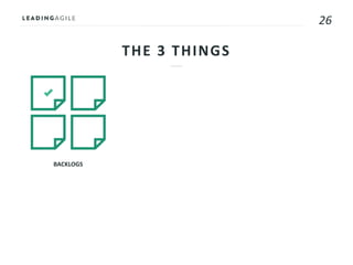 26
BACKLOGS
THE 3 THINGS
 