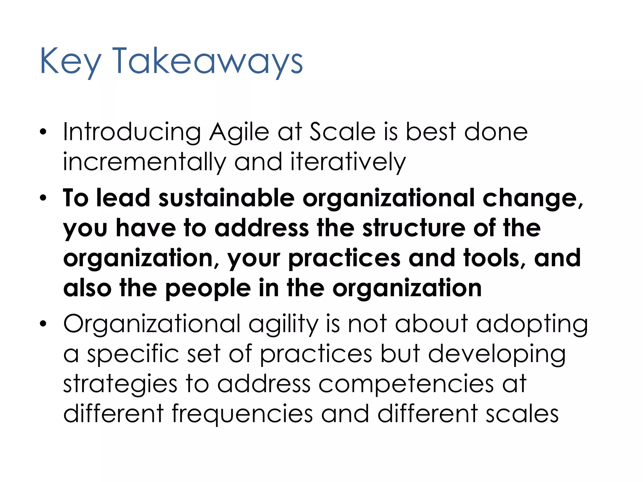 Engagement Approach – Phase 3Filled in the Portfolio LevelStill focusing on Product Definition, Planning & Coordination, and Organizational Enablement CompetenciesBegan addressing Delivery Practices and Continuous Improvement Started addressing some of the strategic planning issues 