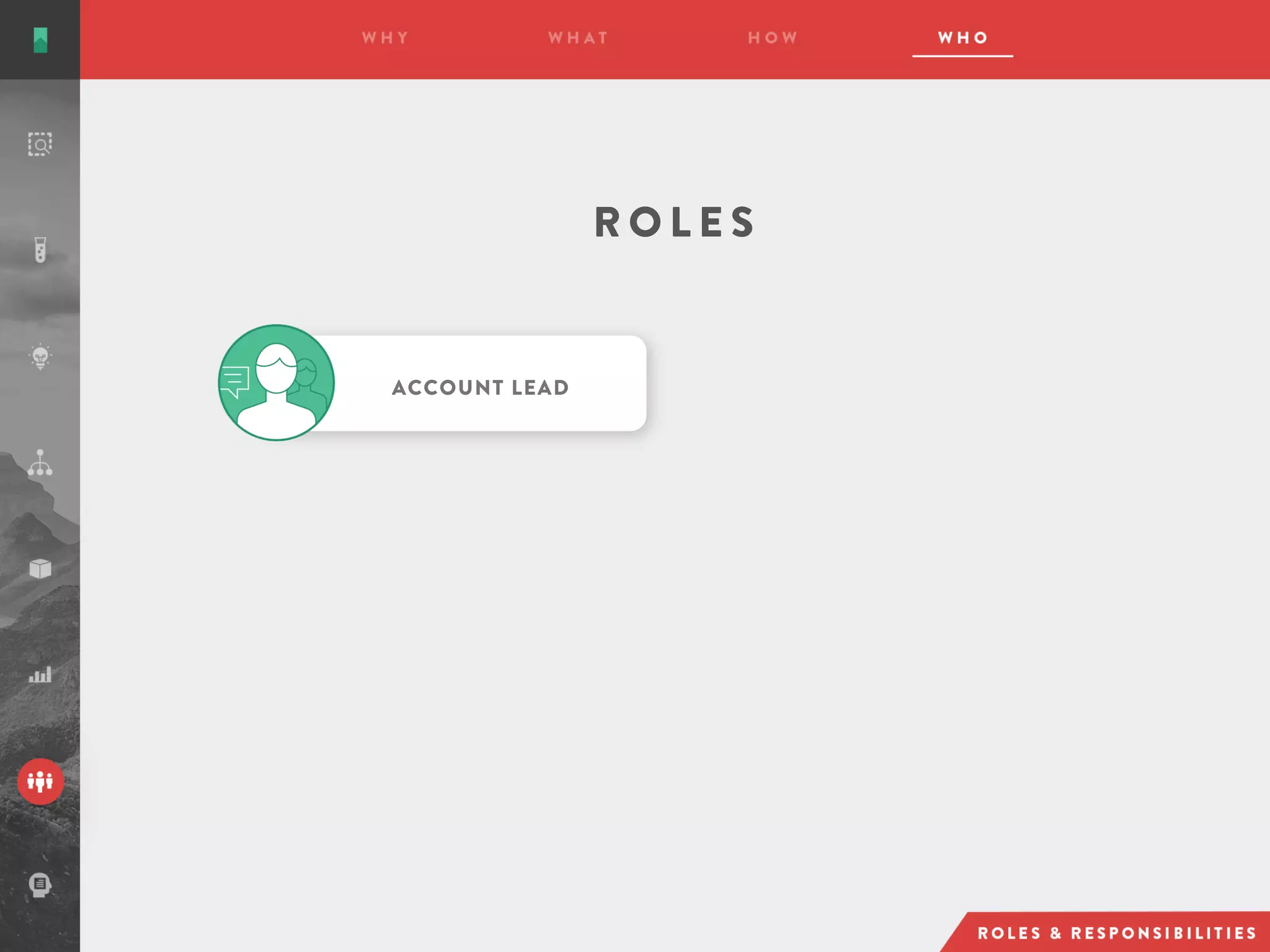 R O L E S
ACCOUNT LEAD
 