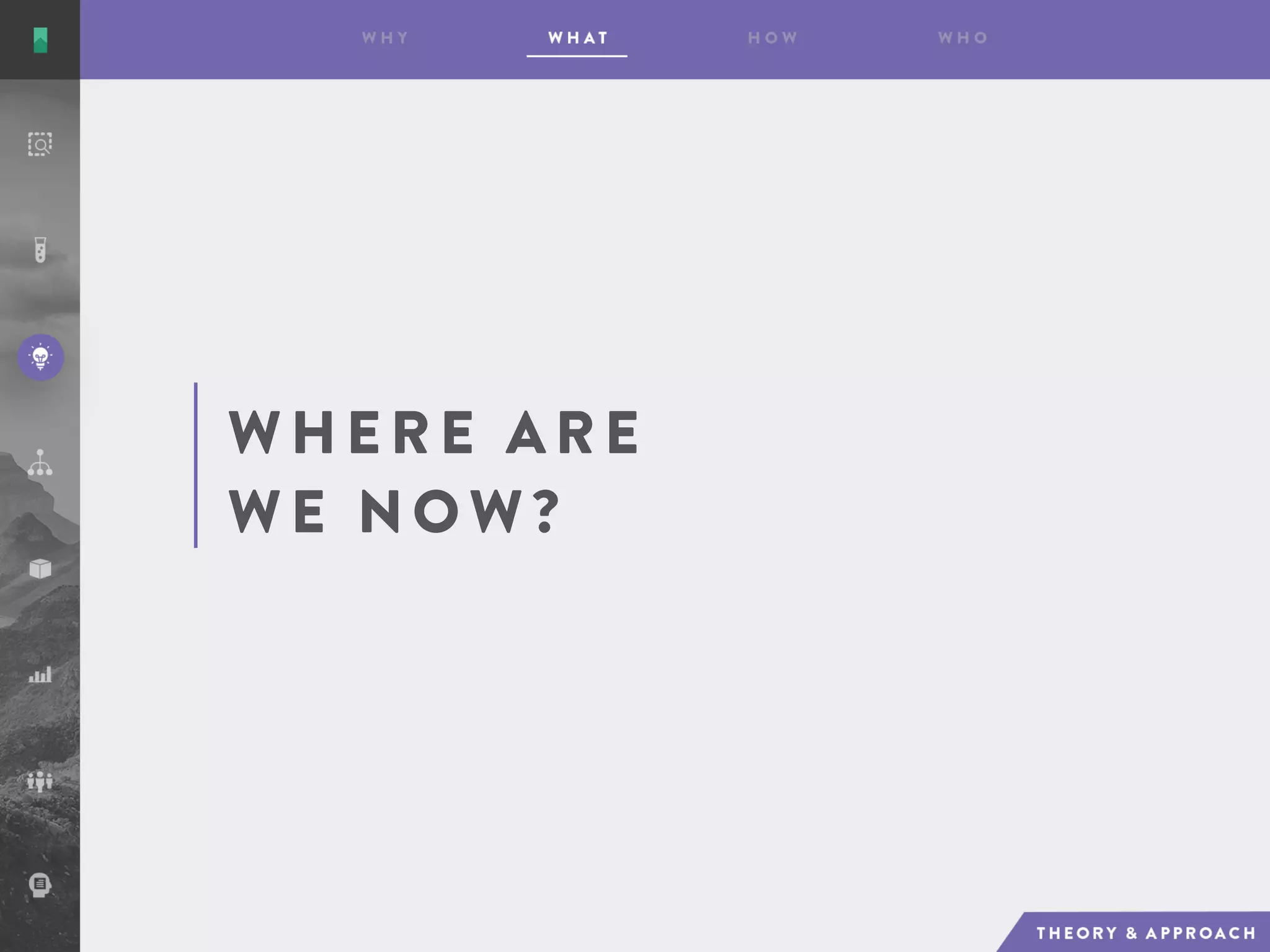 W H ER E A R E
W E NO W ?
 