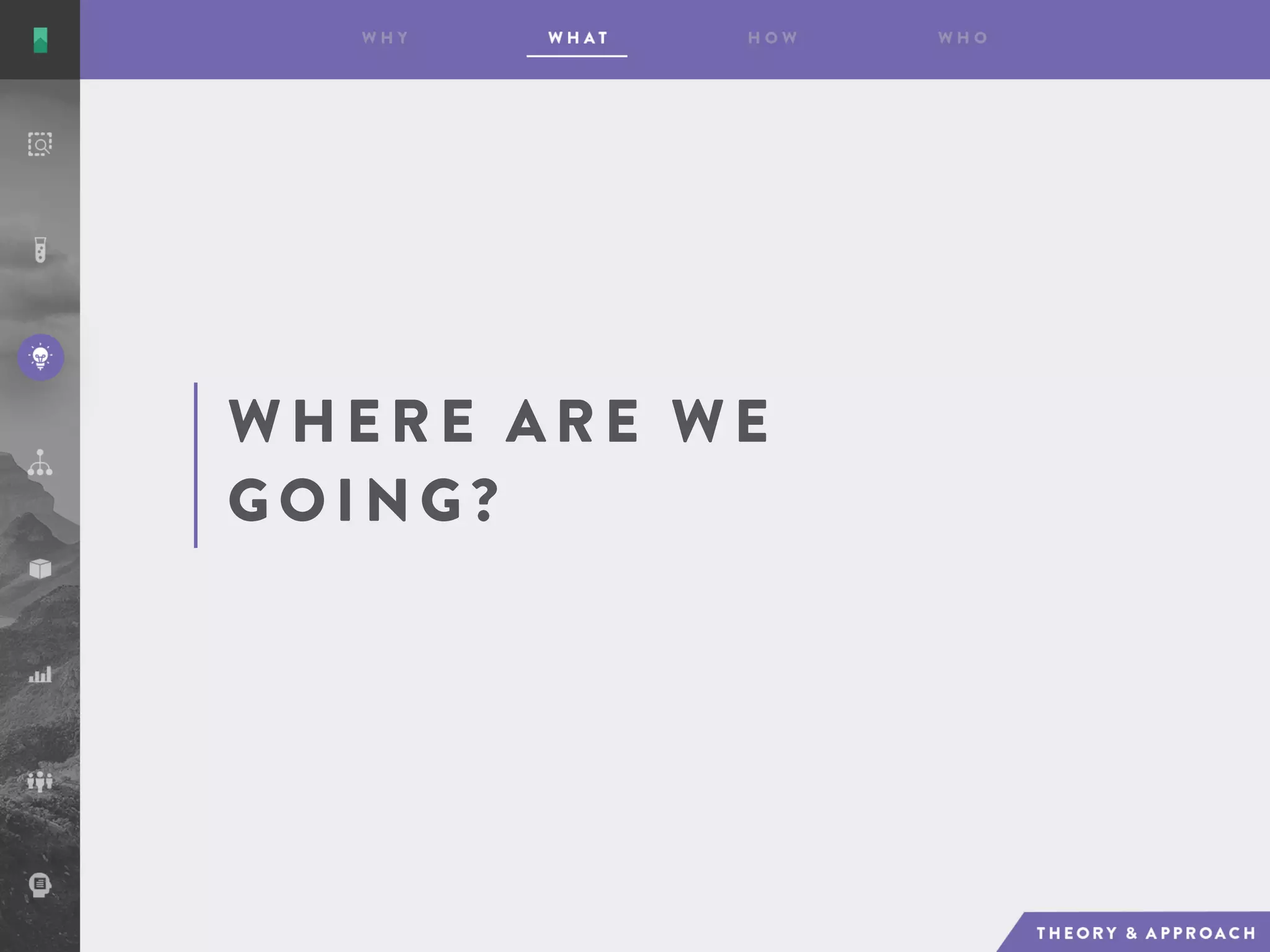 W H ER E A R E W E
G O I N G ?
 