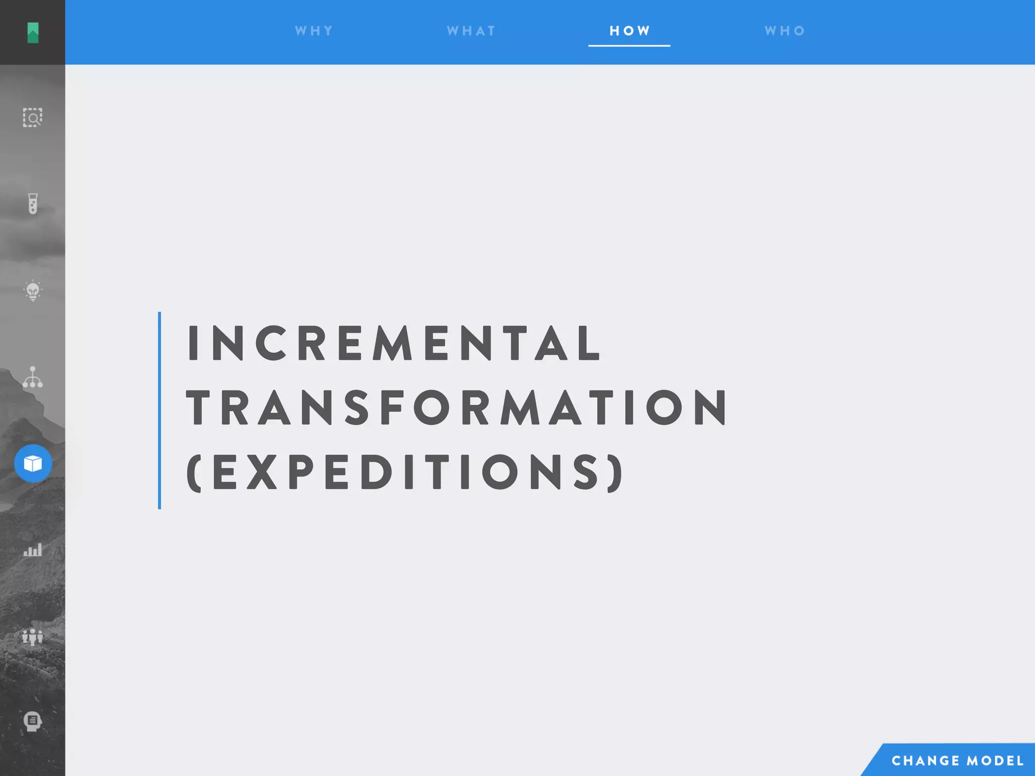 I NC REM ENT A L
T R A NS F O R M A T I O N
( EX P ED I T I O NS )
 