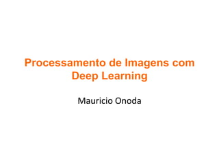 Processamento de Imagens com
Deep Learning
Mauricio	Onoda	
 