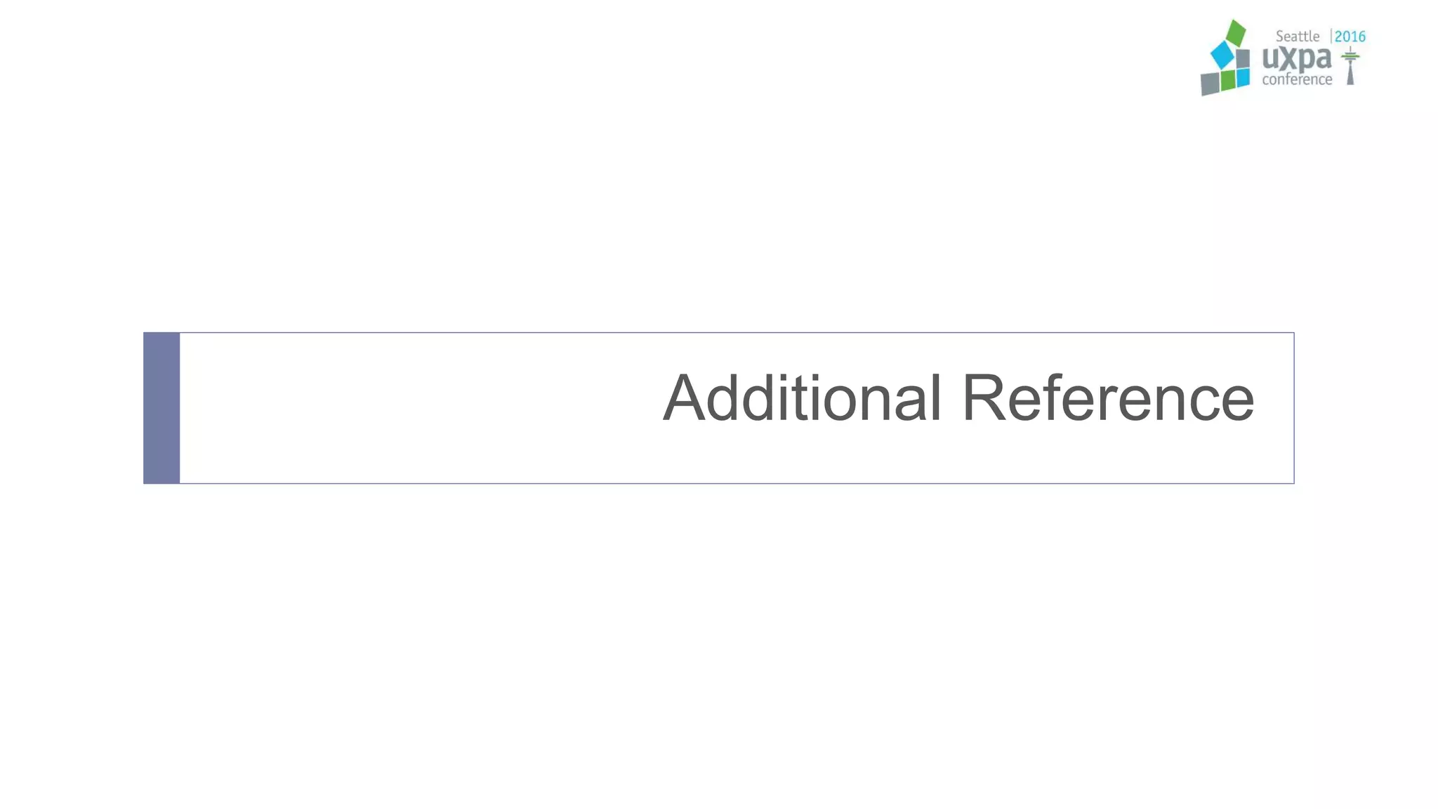 Additional Reference
 