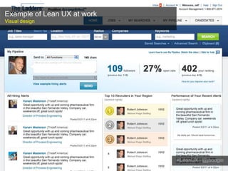 Example of Lean UX at workVisual design#LeanUX | @jboogie