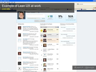 Example of Lean UX at workLive site#LeanUX | @jboogiehttp://www.flickr.com/photos/mims/326748812/sizes/l/